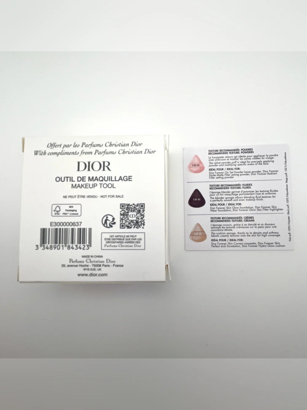 Dior Forever Mini Puffs Set 3pc Puffs For Fluids, Creams , Powders + Travel Case